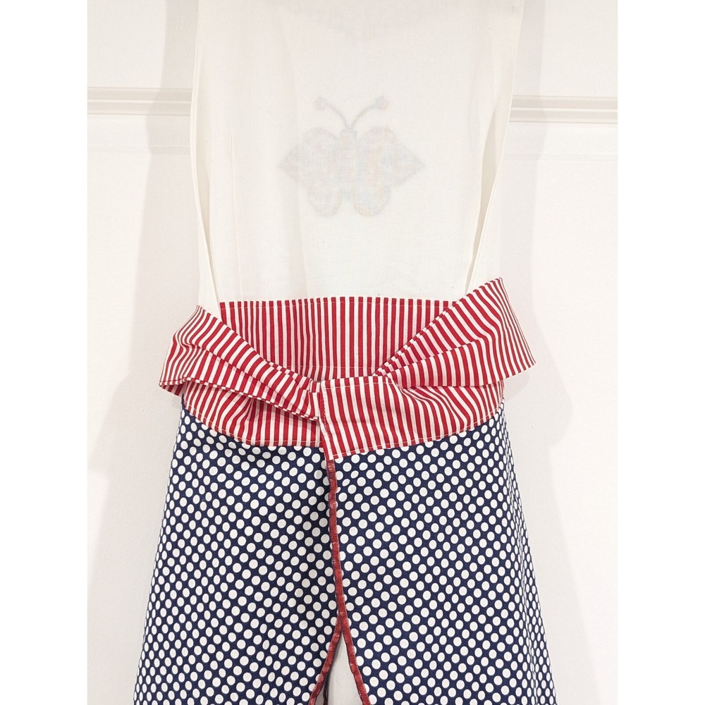 Stitchy Pixie Apron 50s Retro Homemaker Americana Cotton Patriotic 4th of July - Picture 9 of 13